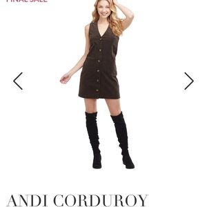 Mud Pie Andi Corduroy Sleeveless Dress In Olive